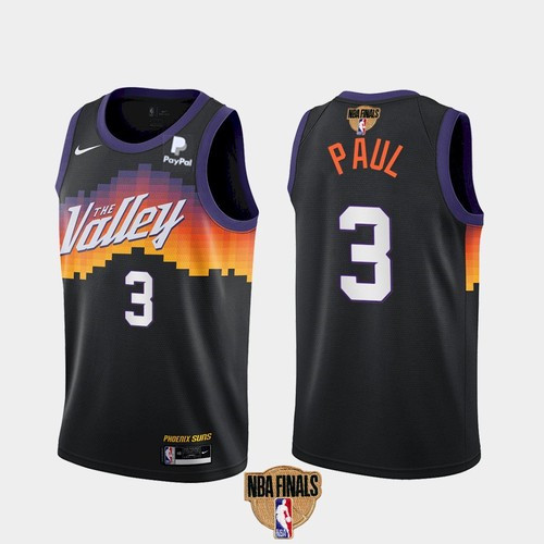 Men's Phoenix Suns #3 Chris Paul 2021 Black NBA Finals City Edition Stitched Jersey